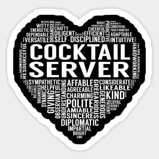 Cocktail Server Heart Sticker